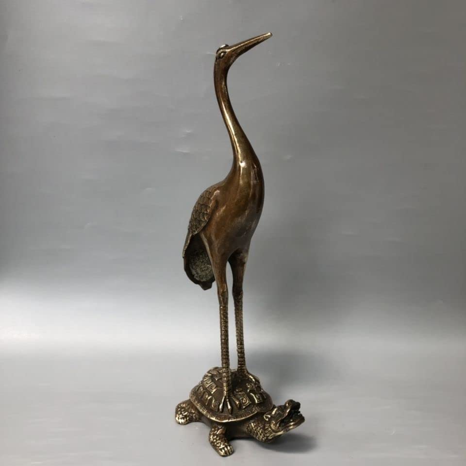 Amazon.co.jp: 29 センチメートルレトロ真鍮鶴亀オーナメント、大型